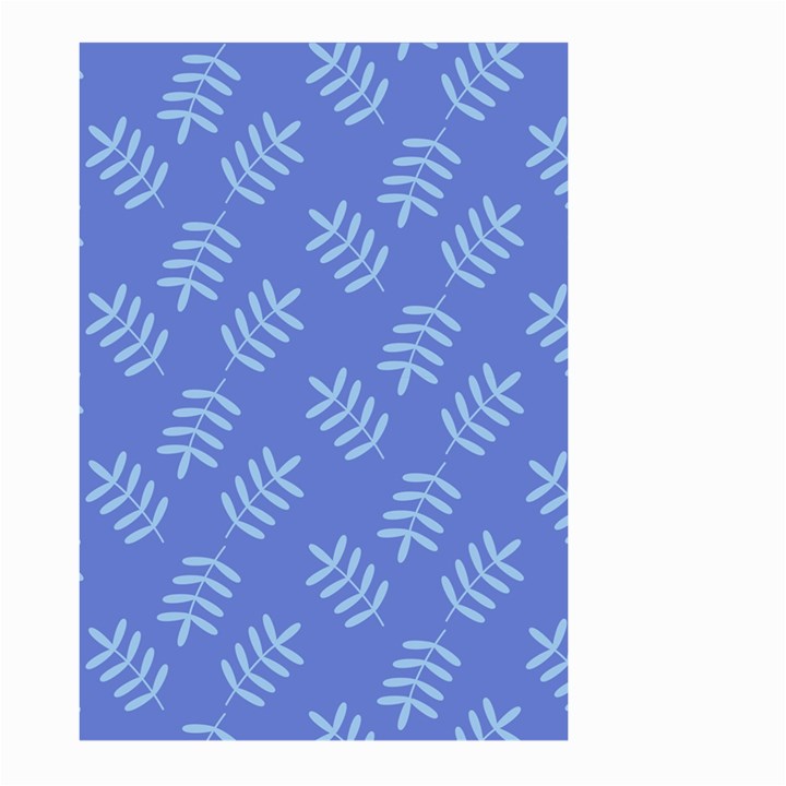 Leaves Ferns Blue Pattern Large Garden Flag (Two Sides)