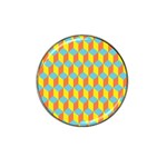 Cube Hexagon Pattern Yellow Blue Hat Clip Ball Marker (4 pack) Front