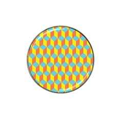 Cube Hexagon Pattern Yellow Blue Hat Clip Ball Marker (10 Pack) by Vaneshart