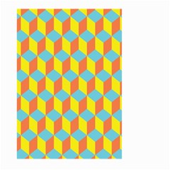 Cube Hexagon Pattern Yellow Blue Large Garden Flag (two Sides)