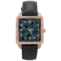 Decorative Flower Nature Abstract Rose Gold Leather Watch 