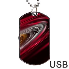 Circle Background Red Dark Bokeh Dog Tag Usb Flash (one Side)