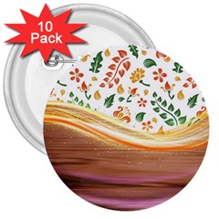Floral Background Abstract Pattern 3  Buttons (10 Pack) 