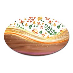 Floral Background Abstract Pattern Oval Magnet by Vaneshart