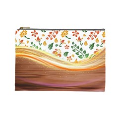 Floral Background Abstract Pattern Cosmetic Bag (large)