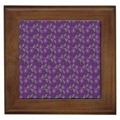 Flowers Violet Decorative Pattern Framed Tile