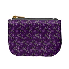 Flowers Violet Decorative Pattern Mini Coin Purse