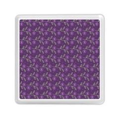 Flowers Violet Decorative Pattern Memory Card Reader (square)