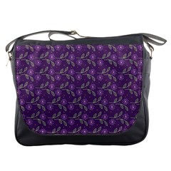 Flowers Violet Decorative Pattern Messenger Bag