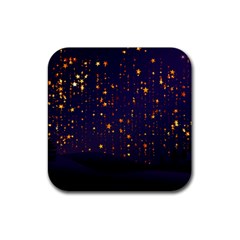 Christmas Background Star Rubber Coaster (square) 