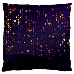 Christmas Background Star Large Flano Cushion Case (one Side) by Vaneshart