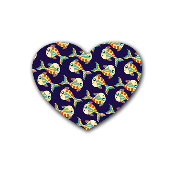 Fish Background Abstract Animal Heart Coaster (4 pack) 