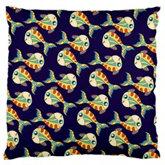 Fish Background Abstract Animal Large Flano Cushion Case (two Sides)