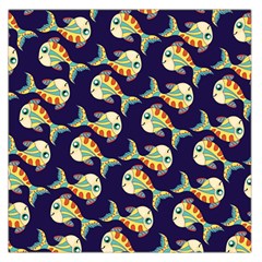 Fish Background Abstract Animal Large Satin Scarf (square)