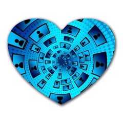 Social Media Smartphone Monitor Heart Mousepads by Vaneshart