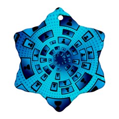 Social Media Smartphone Monitor Ornament (snowflake) by Vaneshart