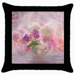 Nature Landscape Flowers Peonie Throw Pillow Case (black) by Vaneshart