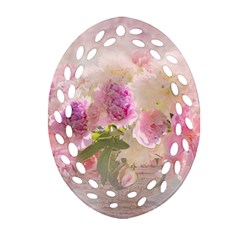 Nature Landscape Flowers Peonie Oval Filigree Ornament (two Sides) by Vaneshart