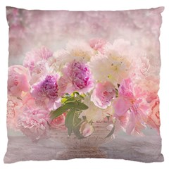 Nature Landscape Flowers Peonie Large Flano Cushion Case (one Side) by Vaneshart