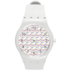 Sprinkles Flat Design Patter Food Round Plastic Sport Watch (m)