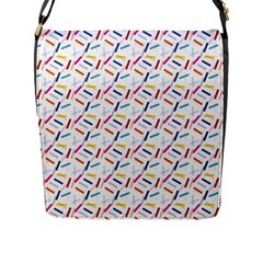 Sprinkles Flat Design Patter Food Flap Closure Messenger Bag (l) by Vaneshart