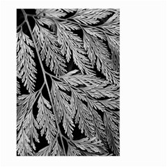 Fern Leaves Foliage Black And White Large Garden Flag (two Sides) by Vaneshart