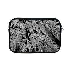 Fern Leaves Foliage Black And White Apple Ipad Mini Zipper Cases by Vaneshart