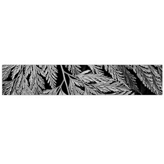 Fern Leaves Foliage Black And White Large Flano Scarf 