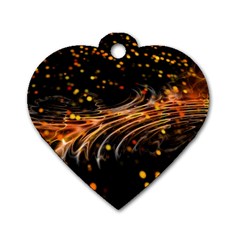 Abstract Background Particles Wave Dog Tag Heart (one Side) by Vaneshart