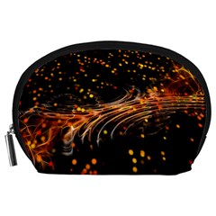 Abstract Background Particles Wave Accessory Pouch (large)