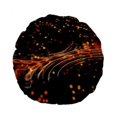 Abstract Background Particles Wave Standard 15  Premium Flano Round Cushions