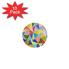 Abstract Background Colorful 1  Mini Buttons (10 Pack) 