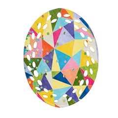 Abstract Background Colorful Oval Filigree Ornament (two Sides)