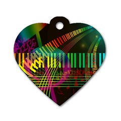 Music Piano Treble Clef Clef Dog Tag Heart (one Side) by Vaneshart