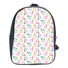 Linux Kernel Penguin Pattern Logo School Bag (large)