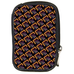 Abstract Orange Geometric Pattern Compact Camera Leather Case by Vaneshart