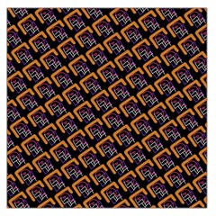 Abstract Orange Geometric Pattern Large Satin Scarf (square)