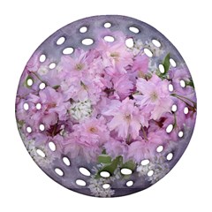 Nature Landscape Cherry Blossoms Round Filigree Ornament (two Sides)
