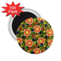 Fruit Star Blueberry Cherry Leaf 2 25  Magnets (100 Pack) 