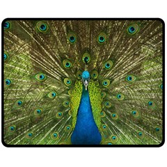 Peacock Feathers Bird Nature Double Sided Fleece Blanket (Medium) 