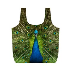 Peacock Feathers Bird Nature Full Print Recycle Bag (M)