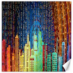 Matrix City Urbanization Technology Canvas 12  X 12  by Vaneshart