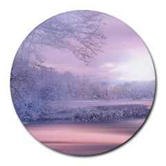 Nature Landscape Winter Round Mousepads by Vaneshart