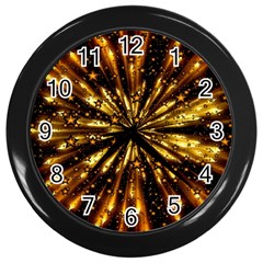 Christmas Star Wallpaper Explosion Wall Clock (black)