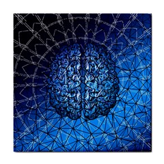 Brain Web Network Spiral Think Tile Coaster