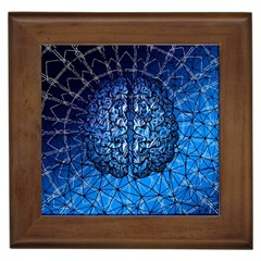 Brain Web Network Spiral Think Framed Tile by Vaneshart