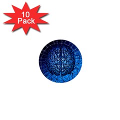 Brain Web Network Spiral Think 1  Mini Buttons (10 pack) 
