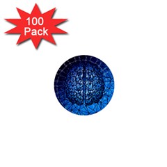 Brain Web Network Spiral Think 1  Mini Buttons (100 pack) 