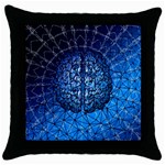 Brain Web Network Spiral Think Throw Pillow Case (Black) Front