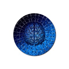 Brain Web Network Spiral Think Rubber Coaster (Round) 